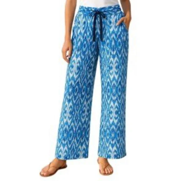 DORA LANDA Silk Ikat Print Wide Leg Trousers - Picture 16 of 16